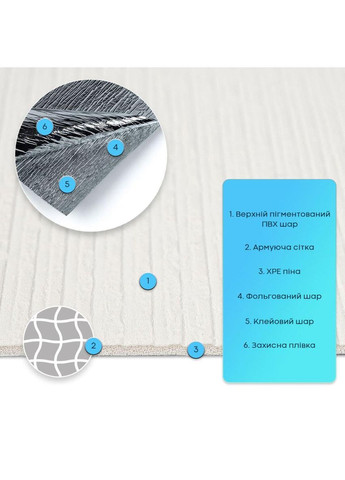 Самоклеюча гнучка штукатурка 600х600х2,5мм Біло-молочна SW-00002988 Sticker Wall (373635205)