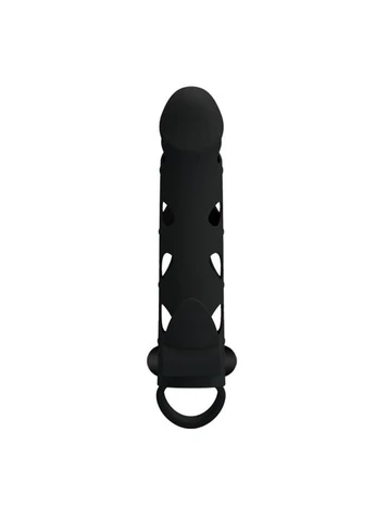 Насадка на член — Pretty Love Penis Sleeve With Ball Strap 5.98" Black LyBaile (345646325)