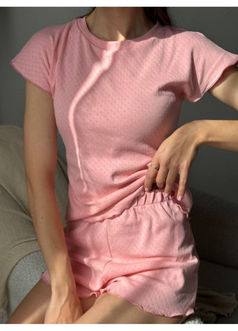 Розовая всесезон пижама футболка + шорты Україна UMButik