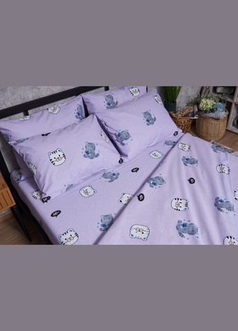 Комплект постільної білизни Бязь Gold Люкс полуторний євро 160х220 наволочки 4х70х70 (MS-820004049) Moon&Star Hello Kitty (288536307)