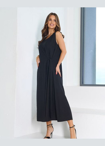 Черное повседневный платья а-силуэт ISSA PLUS однотонное