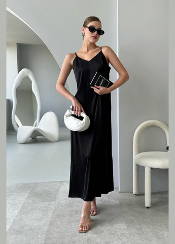 Черное праздничный, коктейльное, вечернее, деловое шелковое платье No Brand