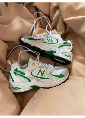 Серые демисезонные кроссовки мужские new balance 530 white green нью беланс 530 No Brand
