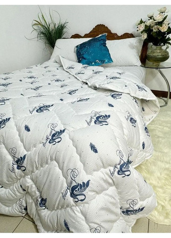 Одеяло двуспальное стеганное зимнее из искусственного лебединого пуха 21467 180х210 см белое Leri Max (365689126)