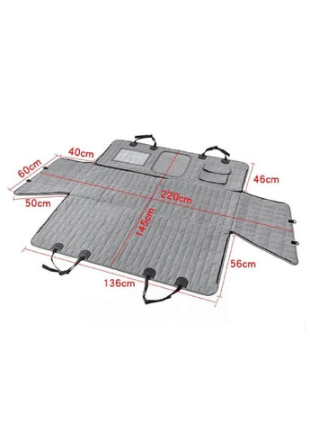 Автогамак накидка переноска органайзер разборной для собак животных на заднее сидение автомобиля машины (477065-Prob) Серый Unbranded (294182747)