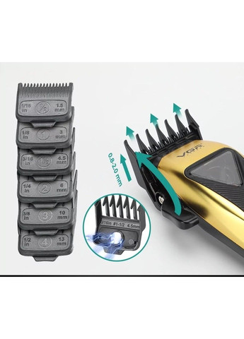 Професійна машинка для стрижки VGR V-015 Pro 7Вт 2500 мАг з насадками No Brand (332635730)