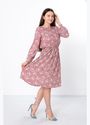Светло-розовое повседневный платье женское (p-6932) Носи своє с абстрактным узором