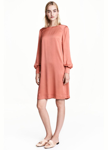Светло-оранжевое платье демисезон,кирпичный, H&M