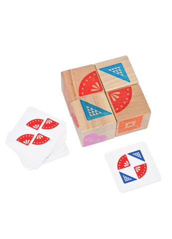 Навчальні логічні кубики "Склади візерунок" Igroteco 900477, 50 завдань на картках No Brand (330605158)