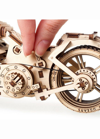Дерев'яний механічний 3D конструктор Байк (70051) UGEARS (339781915)