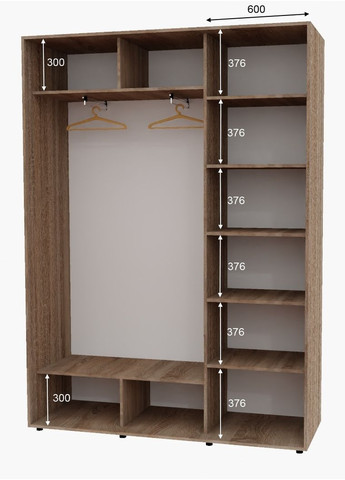 Шафа-купе дводверна 180*45*230 см Дуб Сонома трюфель 2 двері Дзеркало Алекса (360475014)