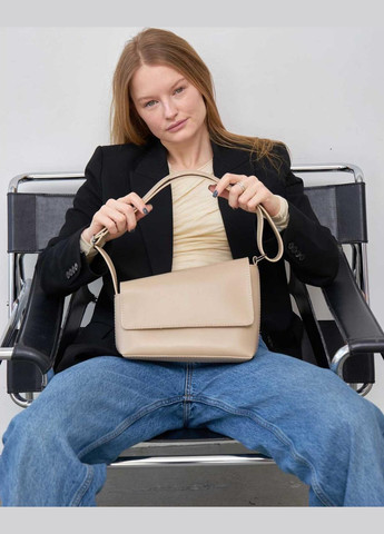 Ассиметричная женская сумка кросс-боди из экокожи «Трина» бежевого цвета WeLassie (298568301)