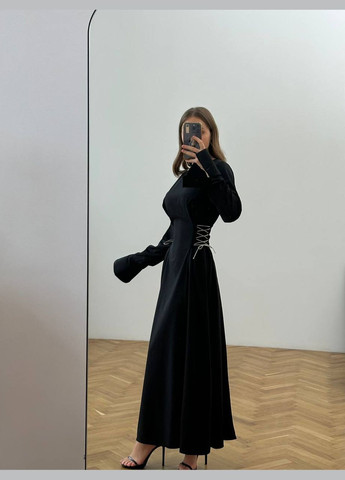 Чорна кежуал сукня N.Family однотонна