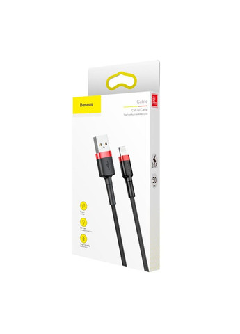 Кабель Cafule Cable USB For Lightning 2.4A 0.5m Red+Black Baseus (371363239)