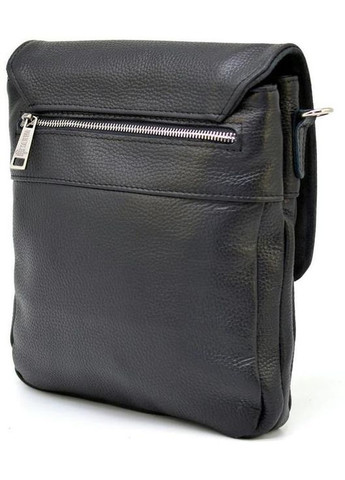 Сумка месенджер через плече чоловіча з натуральної шкіри маленька для документів формату А5 або планшета Чорний 35765 TARWA (337466421)