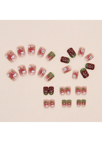 Накладные ногти с клеем 13441 Розовый 24 шт (A9880) Nails (308864028)