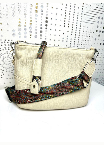 Сумка кожаная женская Кросс Боди функциональная бежевая NIUNIU (308863711)