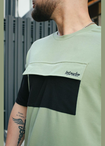 Оливковая футболка мужская "" оливково-черная с коротким рукавом Intruder FreeDom