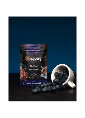 Мягкое лакомство для здоровья стерилизованных кошек, ягненок с черникой, 50 г Savory (355255712)