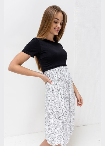 Чорно-білий легка сукня для вагітних та годуючих мам чорно-молочна Юла мама