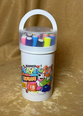 Художні акварельні акрилові маркери для скетчингу односторонні фломастери 18 кольорів No Brand (316654769)