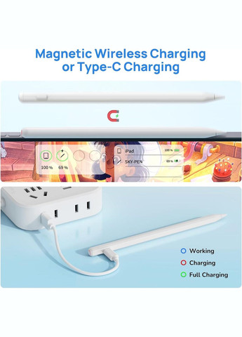 СТОК Стилус для iPad із бездротовою зарядкою - Apple iPad Pencil 2-го покоління, сумісний із iPad Air 5/4, iPa Microsoft (296891035)