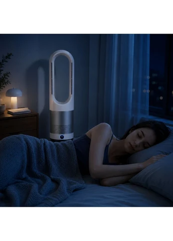 Мобільний безлопатевий вентилятор Germatic LED 1200W / Кондиціонер підлоговий 2в1 з обігрівом та охолодженням AM-018JR сенсор, Dometic (395316709)