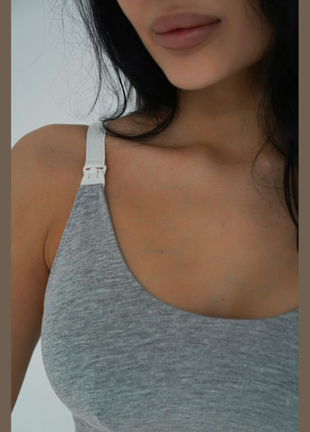 Серый топ для беременных и кормящих мамочек Мамин Дім хлопок