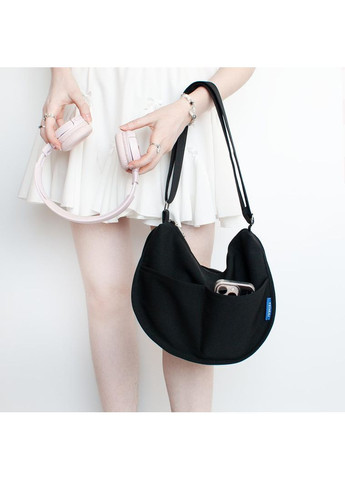 Сумка хобо без принта шопер большой в корейском минимализм стиле городская на молнии повседневная унисекс y2k базовая кросс-боди No Brand (366669520)