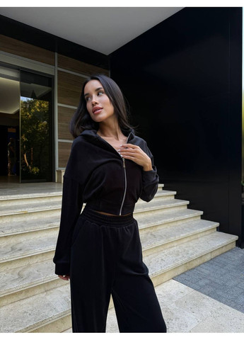 Жіночий велюровий костюм-трійка з палаццо No Brand Б780-1009 (355312693)