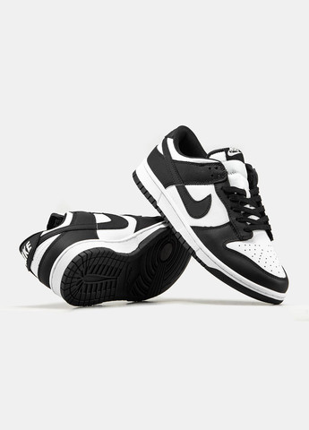 Кросівки жіночі і чоловічі Nike SB Dunk Low white black | Найк сб Данк низькі білі чорні No Brand чорно-білі демісезони (315683653)