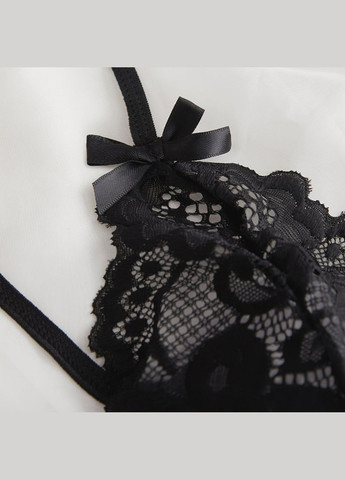 Боді Kamila білизна з відкритим доступом жіноча бодік в мереживо з квітами No Brand Боді Камілла чорний (342121900)
