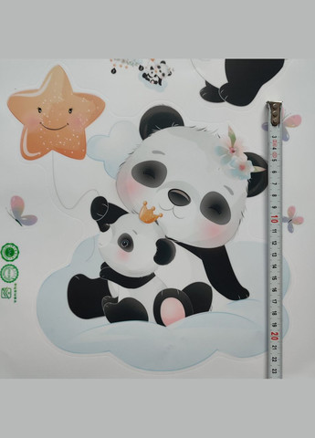 Вінілові наклейки на стіну Панди на хмарках (лист 30 х 90 см) Б394-90 No Brand (302242307)