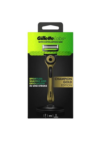 Станок для бритья мужской Labs CHAMPION GOLD Edition 5 лезвий 1 картридж и подставка Gillette (324231574)