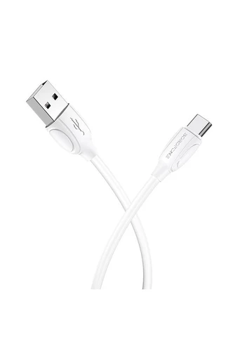 Кабель BX19 USB to Type-C 3A, 1m, PVC, TPE connectors, білий Borofone (388778695)