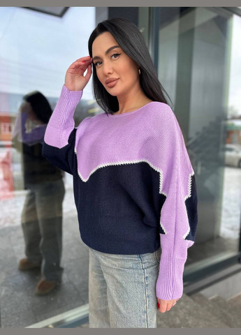Фіолетовий жіночий светр колір бузковий з синім р.46/56 454039 New Trend