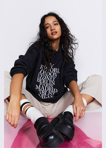 Чорний світшот H&M напис (314942752)