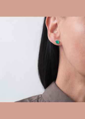 Золоті сережки-пусети з оніксом с06404 Oniks (264644408)