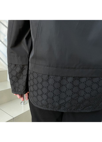 Чорна куртка жіноча вітровка прошва легка ошатна капюшон демісезонна 54 чорна No Brand