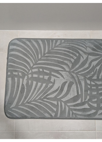 Килимок ванний 50х80см сірий "Листя" No Brand (360900796)