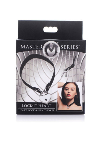 Чокер замок сердце (2ремешка 2ключа) Lock-It Heart Choker With Lockabl Master Series (289783533)