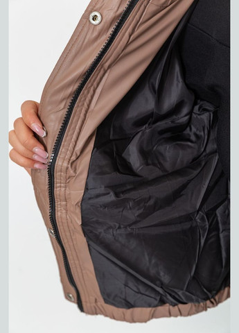 Светло-коричневая демисезонная куртка женская демисезонная экокожа, цвет мокко, Ager