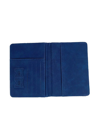 Обложка органайзер чехол книжка для паспорта с карманами из матовой экокожи с тиснением 15х11 см (478110-Prob) Синяя Unbranded (302766966)