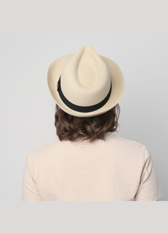 Шляпа трилби женская бумага бежевая JOYCE LuckyLOOK 844-095 (289478371)
