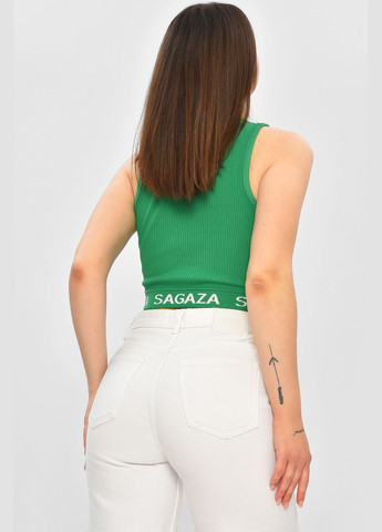 Топ-майка у рубчик жіноча зеленого кольору Let's Shop — 336336175