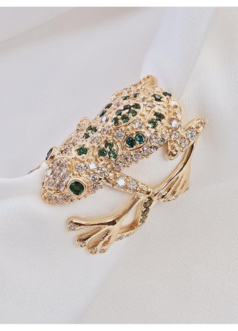 Золота каблучка «Жабка» з фіанітами (17р) кв2306-1к No Brand (367267950)