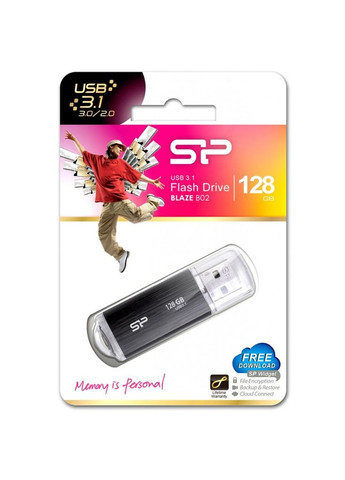 USB флеш накопичувач (SP128GBUF3B02V1K) Silicon Power 128gb blaze b02 black usb 3.0 (268145099)