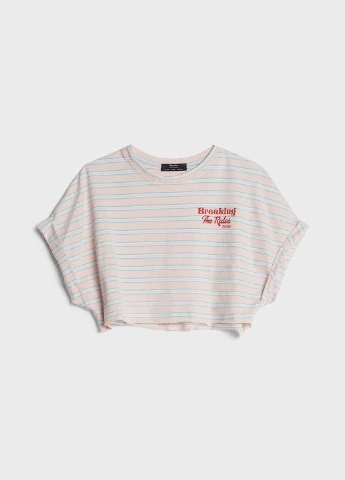 Топ лето,бледно-розовый в полоску, Bershka (333142330)