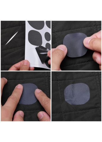Набір фігурних самоклеючих латок 18 шт на листі 20×15 см водостійкі заплатки для ремонту одягу чорні No Brand (346122756)