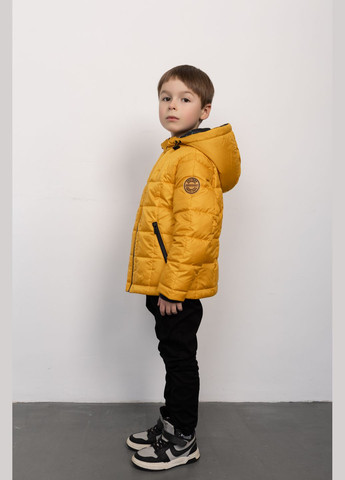 Комбинированная демисезонная двусторонняя куртка горчичный Cvetkov Робби